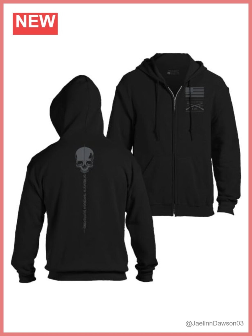 Grunt Style Full-Zip Hoodie Strength Through Suffering Patriotic